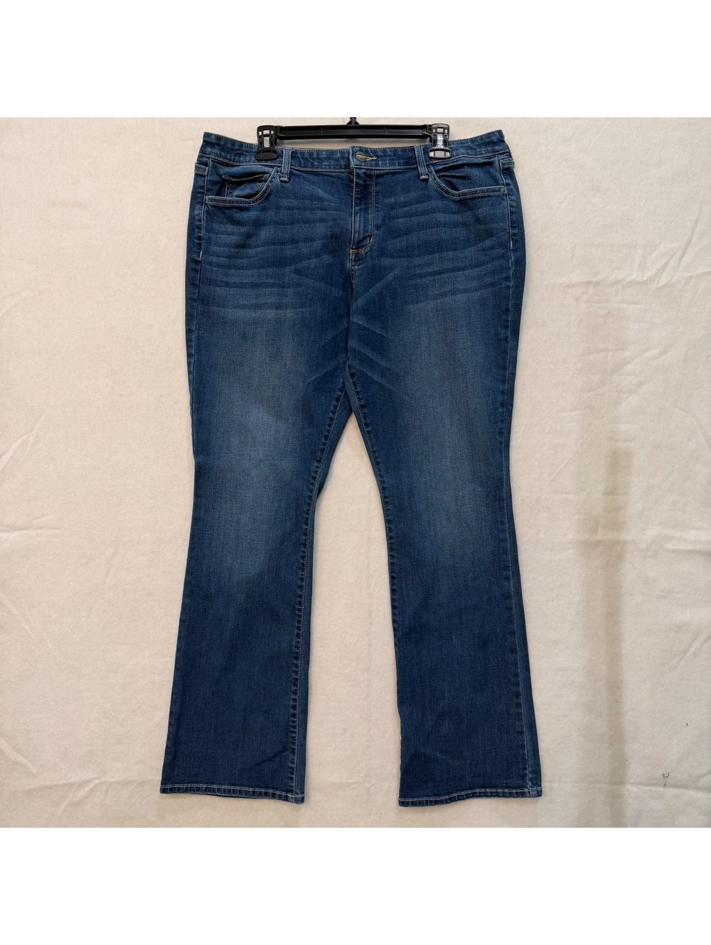 Arizona Jean Co Women's 17 Bootcut Whiskered Medium Wash Blue Jeans Stretch EUC